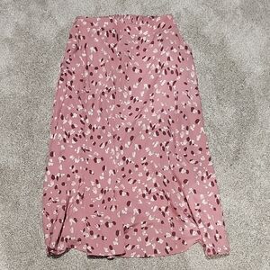 SHEIN Pink Abstract A-Line Skirt